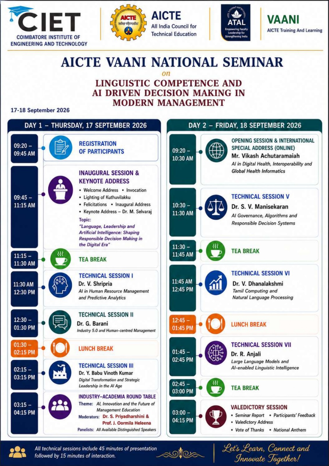 Brochure page 4: Additional seminar details